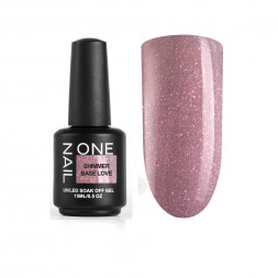ONE NAIL   База камуфлирующая эластичная c шиммером  (легкие в снятии)  Base  SHIMMER   LOVE   15мл