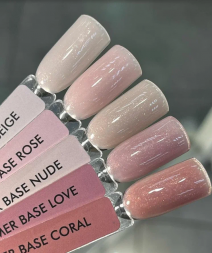 ONE NAIL   База камуфлирующая эластичная c шиммером  (легкие в снятии)  Base  SHIMMER   LOVE   15мл
