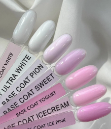 ONE NAIL   База камуфлирующая эластичная  (легкие в снятии)  Base   WHITE    15мл