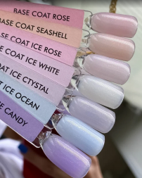 ONE NAIL   База камуфлирующая жесткая  c шиммером  Base   ROSE   15мл